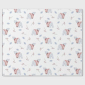 Watercolor Polar Bears Christmas Nature Art Cadeaupapier (Vlak)
