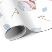 Watercolor Polar Bears Christmas Nature Art Cadeaupapier (Rol Hoek)