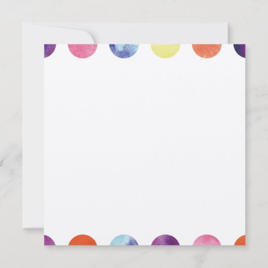 Watercolor polka dots フラットサンキューカード bedankkaart (Achterkant)