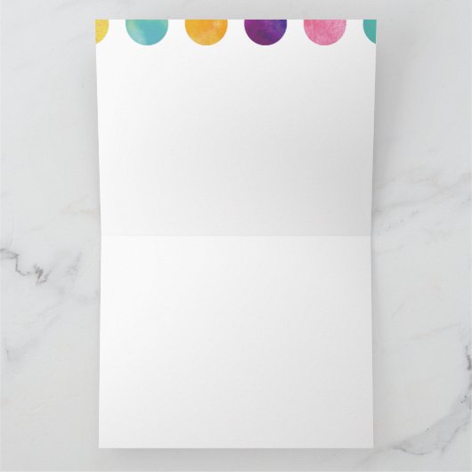 Watercolor polka dots 二つ折りサンキューカード bedankkaart (Binnen)