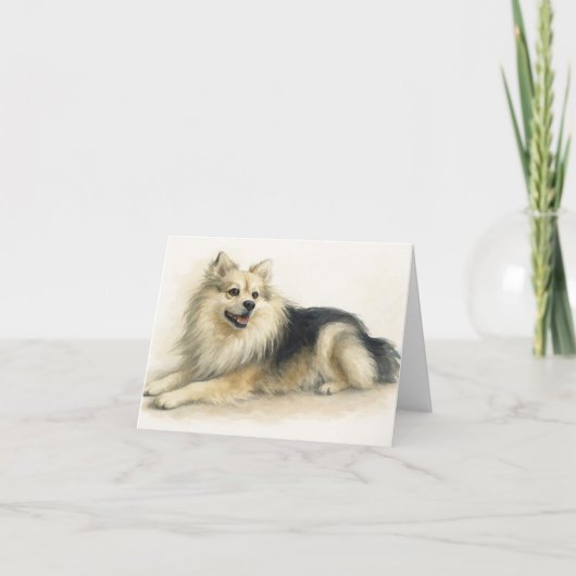 Watercolor Pomchi Dog Portrait  Bedankkaart (Voorkant)