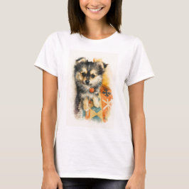 Watercolor Pomchi Puppy T-Shirt