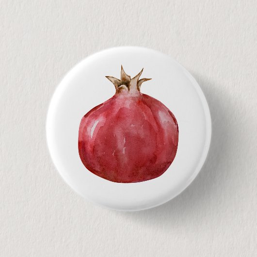 Watercolor Pomegranate Ronde Button 3,2 Cm (Voorkant)
