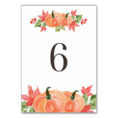 Watercolor Pompoen en Esdoornblad Kransen Tafel 6 Kaart (Achterkant)