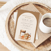 Watercolor Pompoen Latte & Kaars Thanksgiving Kaart