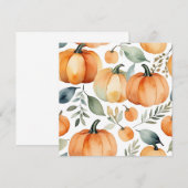 Watercolor Pompoen Patroon Herfst Achtergrond Kaart (Voorkant / Achterkant)