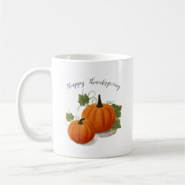 Watercolor Pompoen 'Prettig Thanksgiving' Klassiek Koffiemok