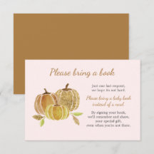 Watercolor Pompoen Roze Baby Borrel Boek Kaart