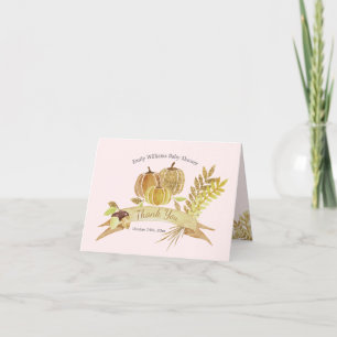 Watercolor Pompoen Roze Bedankkaart