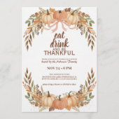 Watercolor Pompoen Thanksgiving Uitnodiging (Voorkant)