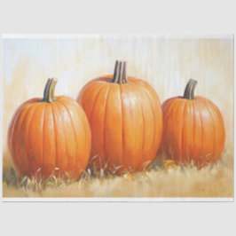 Watercolor Pompoen Trio Decoupage Tissuepapier