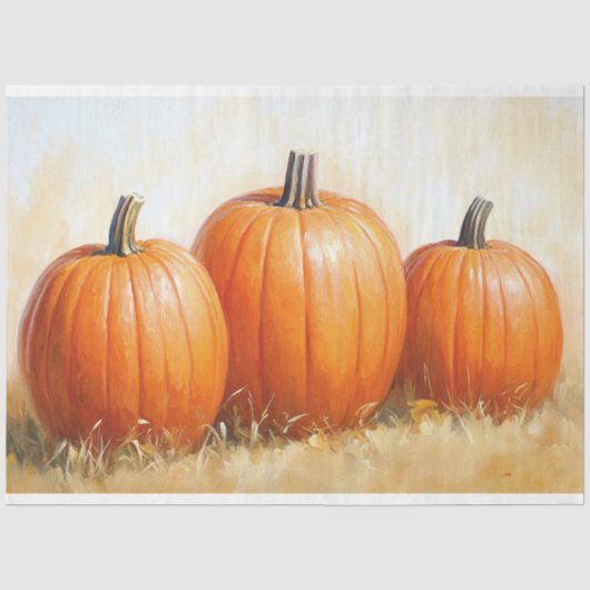 Watercolor Pompoen Trio Decoupage Tissuepapier (Voorkant)