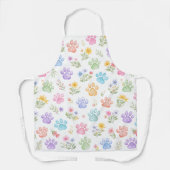 Watercolor Pootafdrukken & Bloemen Schort (Voorkant)