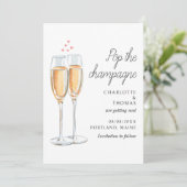 Watercolor Pop The Champagne Script Trouwkaart Save The Date (Staand voorkant)