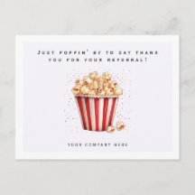 Watercolor Popcorn Verwijzing Bedankt Vastgoed