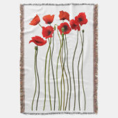 Watercolor poppies deken (Voorkant Verticaal)