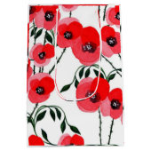 Watercolor poppy flowers botanical medium cadeauzakje (Achterkant)