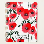 Watercolor poppy flowers botanical planner (Voorkant)