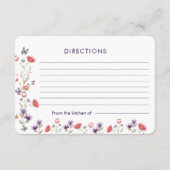 Watercolor Poppy & Lavender Bridal Shower Recipe Informatiekaartje (Achterkant)