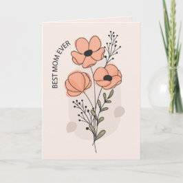 Watercolor Poppy Mother's Day Greeting Card Kaart