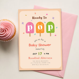 Watercolor Popsicle Klaar om te baren Baby Shower Kaart