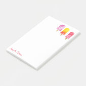 Watercolor Popsicles Gepersonaliseerd Post-it® Notes (Schuin)