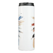 Watercolor Portrait Native Feathered Headdress Thermosbeker (Achterkant)