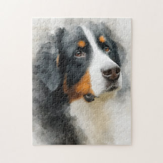 Watercolor portret Berner Sennenhond Legpuzzel