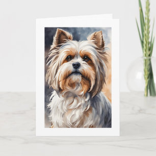 Watercolor Portret Pose Zoete Shih Tzu Blank Kaart