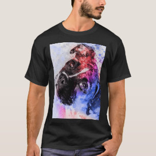 Watercolor portret van een pug t-shirt