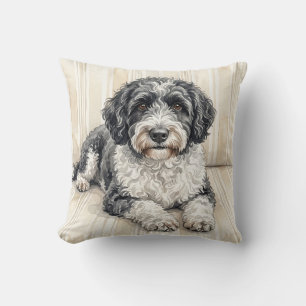 Watercolor Portugese Water Dog Kussenhoes Kussen