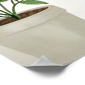 Watercolor Pot met Kruiden Plank Patroon Poster (Hoek)