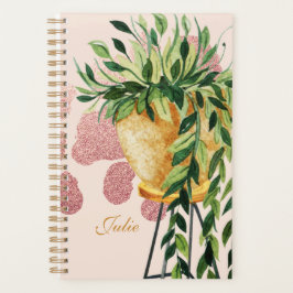 Watercolor Pothos Plant Script Naam Planner