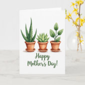 Watercolor Potplant Kaart (Gele Bloem)