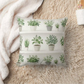 Watercolor Potplant Kruiden Plank Patroon Kussen (Deken)