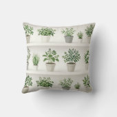 Watercolor Potplant Kruiden Plank Patroon Kussen (Achterkant)