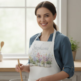 Watercolor Potted Flowers Schort