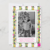 Watercolor Preppy Bright Christmas Garland Photo Feestdagenkaart (Achterkant)