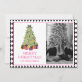 Watercolor Preppy Bright Christmas Photo Feestdagenkaart (Voorkant)