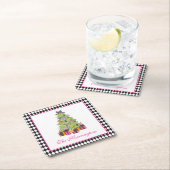 Watercolor Preppy Bright Glamour Christmas Party Kartonnen Onderzetters (Insitu)