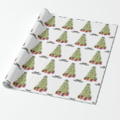 Watercolor Preppy Bright Glamour Christmas Trees Cadeaupapier (Uitgerold)