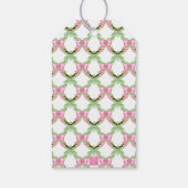 Watercolor Preppy Kerst Luipaard Monogram Wapen Cadeaulabel (Achterkant)