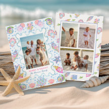 Watercolor Preppy Kerstmis Foto met Kustsfeer