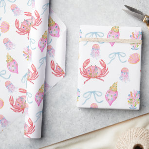 Watercolor Preppy Kust Merry & Bright Cadeaupapier