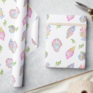 Watercolor Preppy Kust Merry & Bright Cadeaupapier