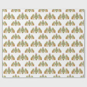 Watercolor Preppy Leopard Christmas Tree Cadeaupapier (Vlak)