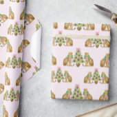 Watercolor Preppy Leopard Christmas Tree Cadeaupapier