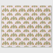 Watercolor Preppy Leopard Christmas Tree Cadeaupapier (Vlak)
