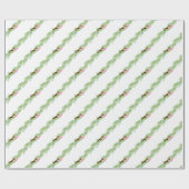 Watercolor Preppy Leopard Garland Christmas Cadeaupapier (Vlak)