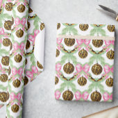 Watercolor Preppy Leopard Garland Christmas Cadeaupapier